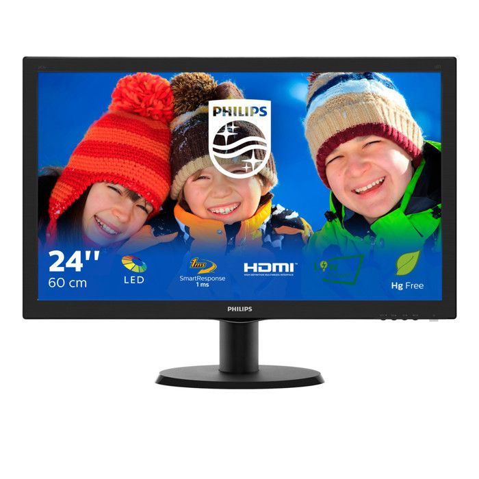 Ecran PC - PHILIPS V-line 243V5LHSB - 23,6- FHD - 5ms - VGA / HDMI / DVI-D