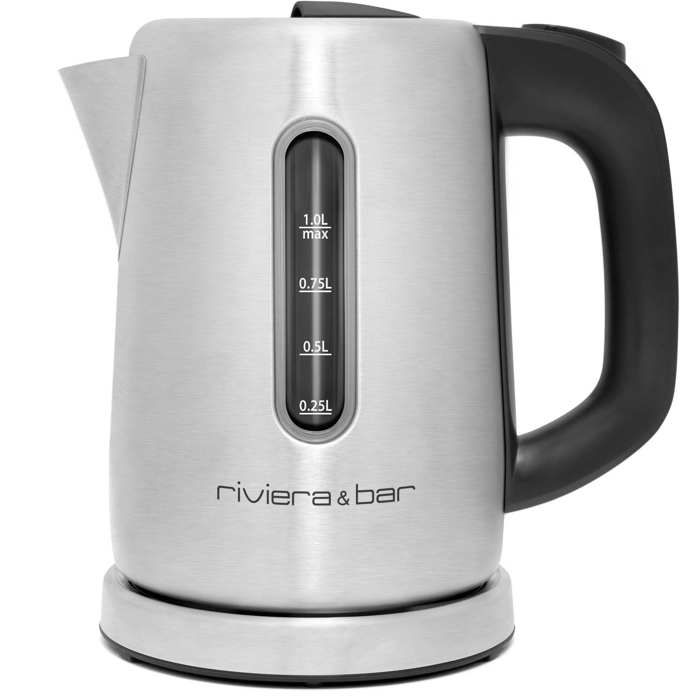 riviera & bar - bouilloire sans fil 1l 2000w inox satiné - bbo350
