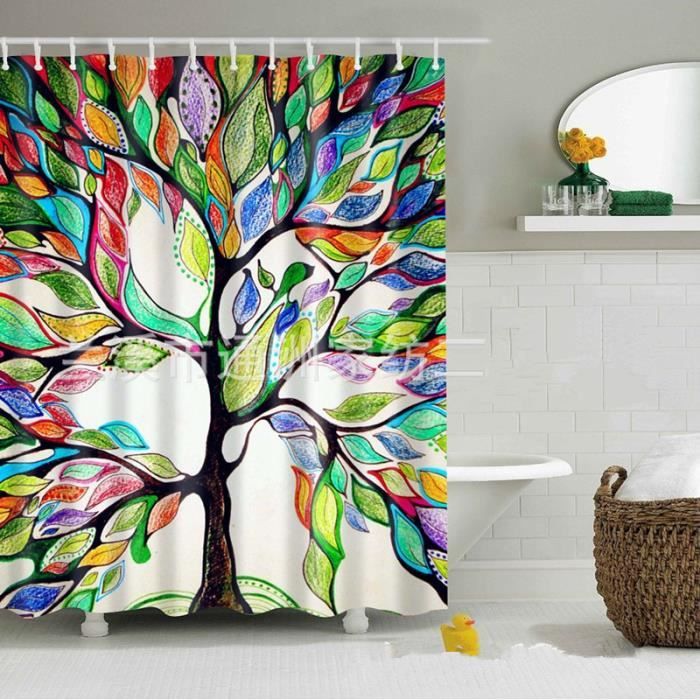 Rideau de douche Arbres de Couleur 180*180 CM