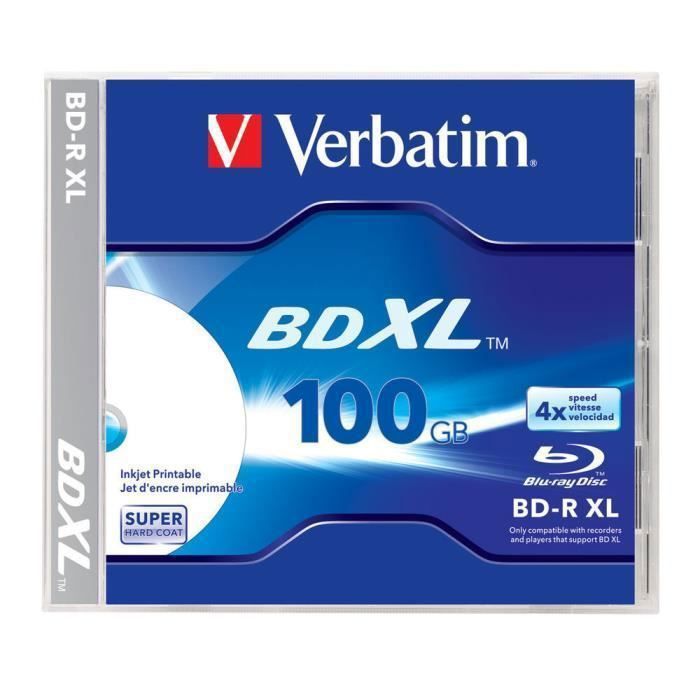 Verbatim BD-R XL 100 GB 4x, BD-R, 120 mm, 100 Go, 4x, Coffret à bijoux, 1 pièce(s)