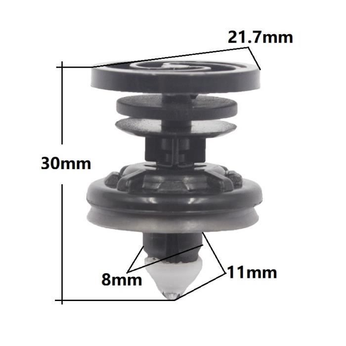 908 -10 Clips de retenue de Rivet pour garniture de panneau de porte Auto,pour Audi Volkswagen Touran Sagitar Passat B6 Polo Golf