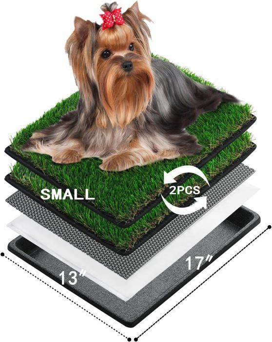 Toilette Pour Chien Avec Gazon Artificiel 45x60 Cm - Réutilisable, Pour Balcon, Maison, Apprentissage Propreté - 1