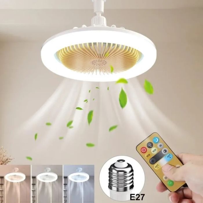 MHZB Plafonnier ventilateur avec LED Lampe Integree et Telecommande Petites Ventilateur pour cuisine salon chambre à coucher-30W - Nobrand