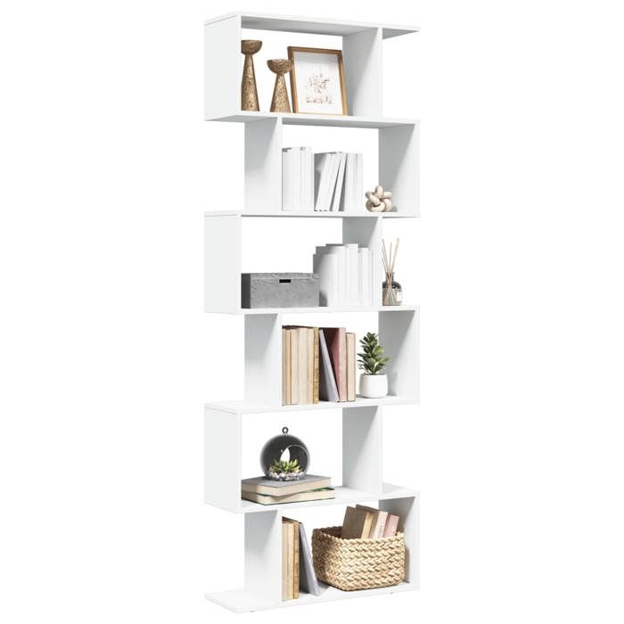 vidaXL Étagère séparatrice de pièce à 6 niveaux blanc 70x24x193 cm étagère étagère à livres étagère de rangement 858084