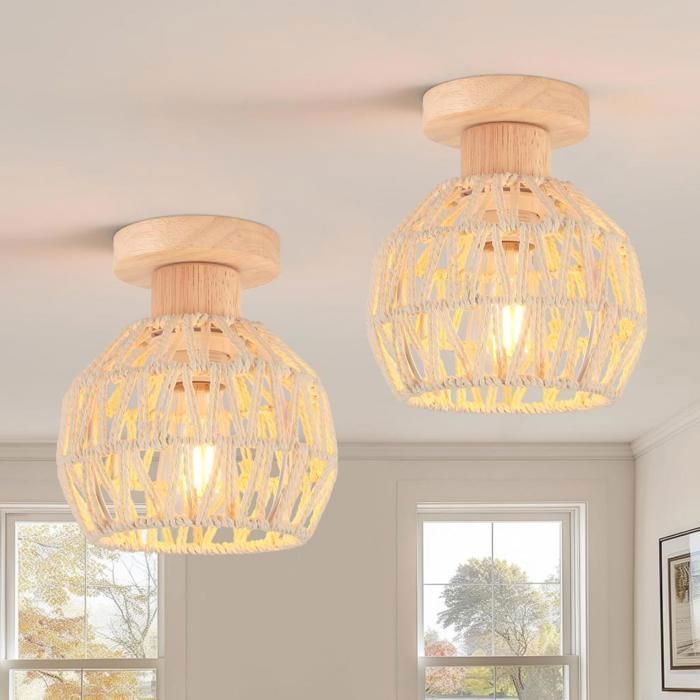 Plafonnier Rétro Hofstein 2 Spots Orientables - Métal Marron/Rouille - Luminaire Séjour