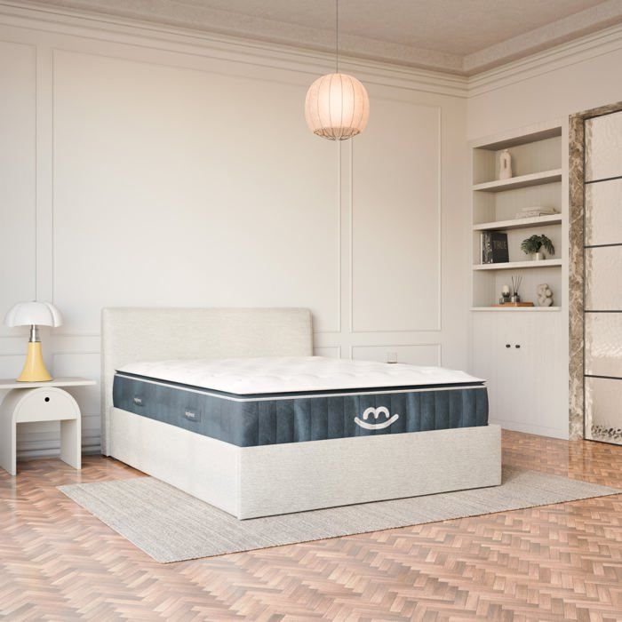 Pack lit coffre blanc et matelas hybride 140x190 épais 30cm - Célia & Victoria - Morphea
