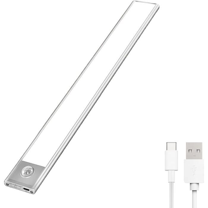 Portables Lampe Automatique dArmoire Lampe Détection de Mouvement Magnétiques Réglette LED de Chargement USB Sans Fil 6000k 40cm