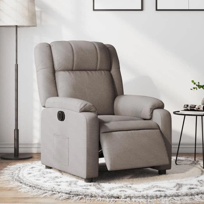 Promo 2026 Fauteuil inclinable Charge 150kg77x95x99 cm - Fauteuil Releveur Relax électrique Taupe Tissu 5466