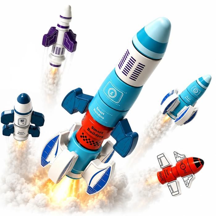 Jeu de construction magnétique - KUKUFUN - Robot/Fusée - 33 pièces - ABS sans BPA - Conforme EN71