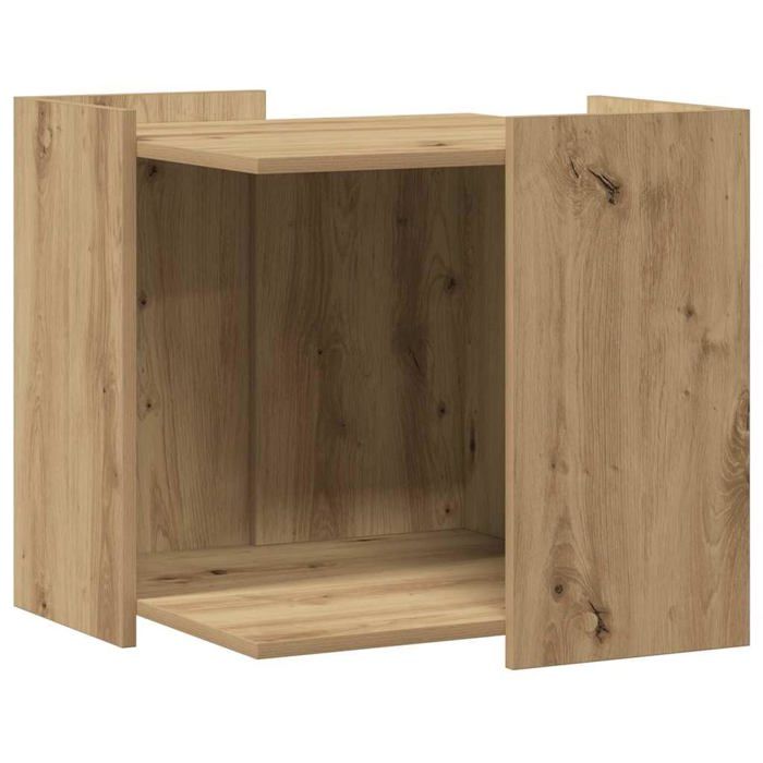 Meuble de bac à litière pour chat - vidaXL - Chêne artisanal - Bois dingénierie - 53x53x51 cm
