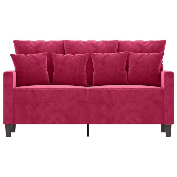 Promo printempsCanapé à 2 places - SARAZYJ - Meuble de salon - 2 PERSONNES - Rouge bordeaux 120 cm Velours - S2218740