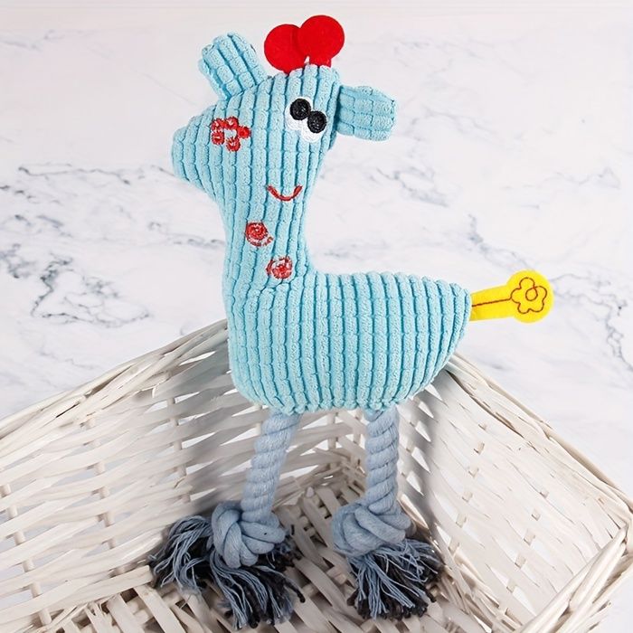 Jouet à mâcher pour chien - Phoesky - Écologique - En peluche - Durable - Nylon - Vocal - Interactif - Bleu - 26x16x3 cm