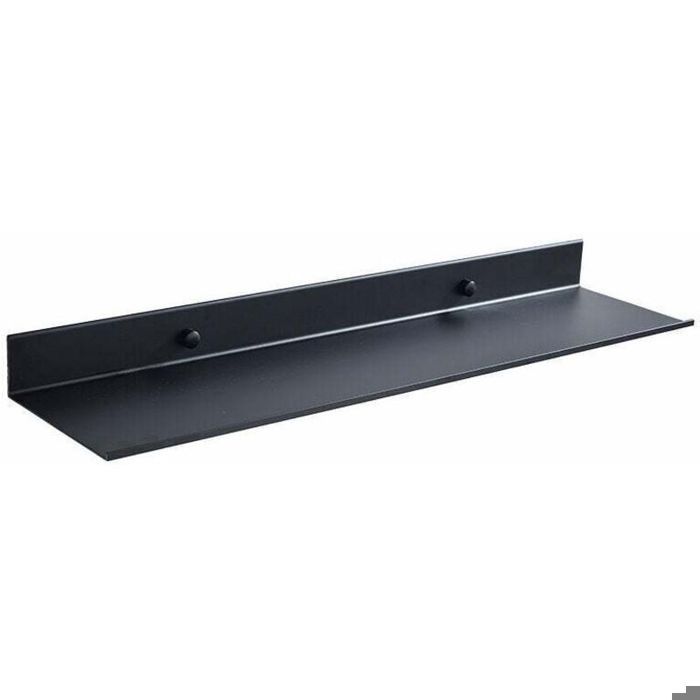 Tablette Salle de Bain - 1 piece - Noire aluminium economie espace - Etagere flottante murale
