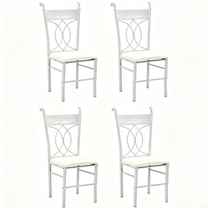 Chaises Salle à Manger - YIDATONG - Lot de 4 - Coussin rembourré - Pieds métal - Assise 42 cm