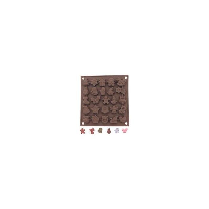 Longziming – Moule à chocolat de Noël 25 cavités en silicone – Antiadhésif réutilisable passe au four et lave-vaisselle – Motifs Longziming – Moule à chocolat de Noël 25 cavités en silicone – Antiadhésif réutilisable passe au four et lave-vaisselle – Motifs