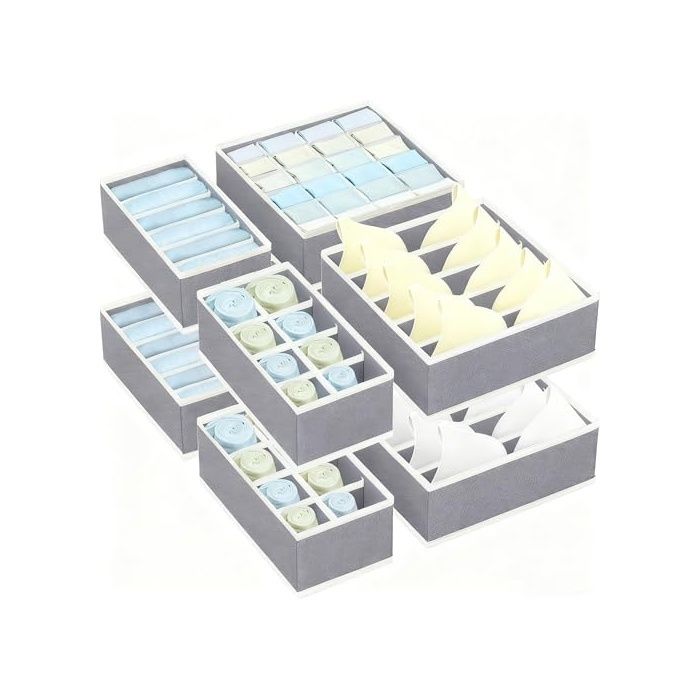 8 Pcs Organisateur de Tiroir Rangement Tiroir Ideal Boites de Rangement Vetement Tissu Non-Tissé Séparateurs de BOITE DE RANGEMENT