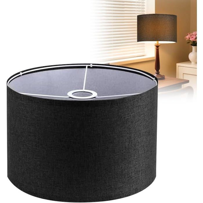 Abat-Jour En Tissu Pour Lampe Suspendue Abat-Jour De Table Lampe De Chevet Et Lampadaire Couverture Rigide En Lin Naturel Fa[IN201]