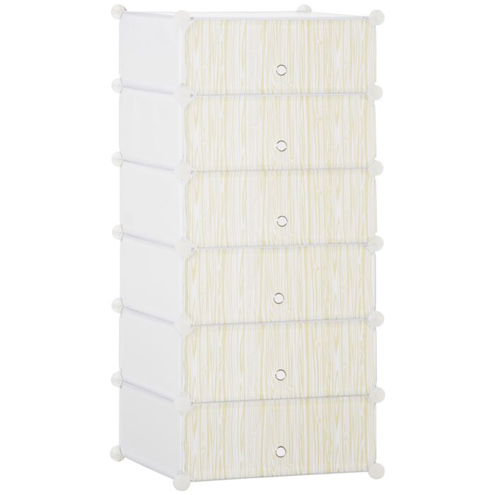 6 cubes armoire à chaussures modulable meuble de rangement empilable plastique jusquà 12 paires