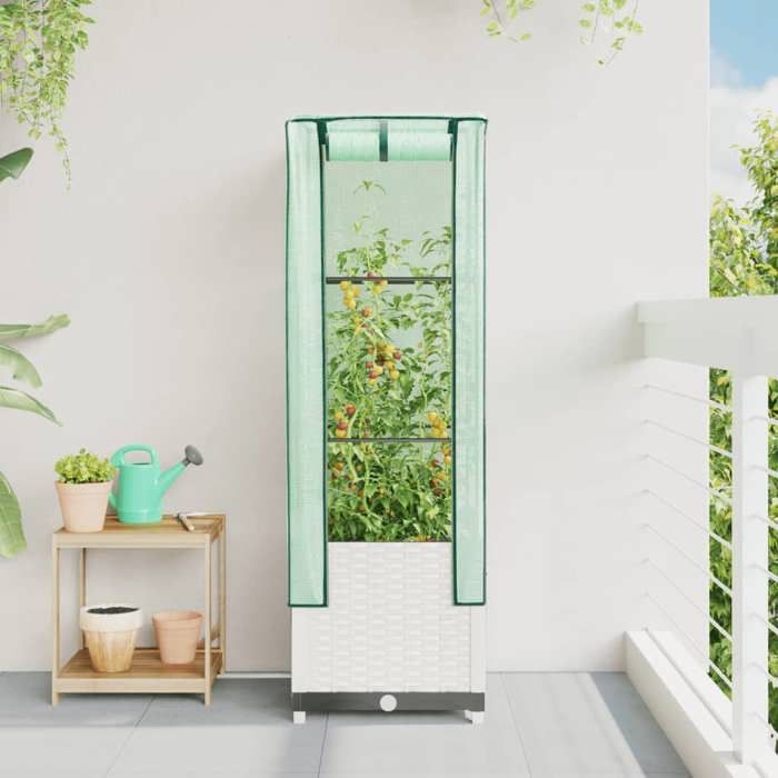 Blanc Jardinière surélevée avec housse aspect rotin 40x40x139 cm - Résistant aux intempéries - Durable 3.98 kg &Neuf73521 Blanc Jardinière surélevée avec housse aspect rotin 40x40x139 cm - Résistant aux intempéries - Durable 3.98 kg &Neuf73521