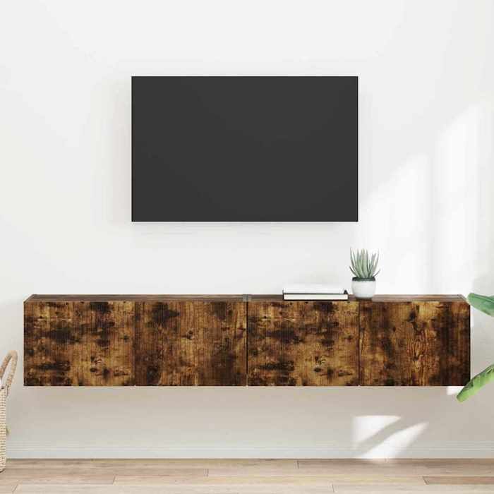 Unités murales TV (2 pcs) - VIDAXL - Meubles TV Suspendu - pour Téléviseur - Chêne fumé 60x31x29.5 cm T790