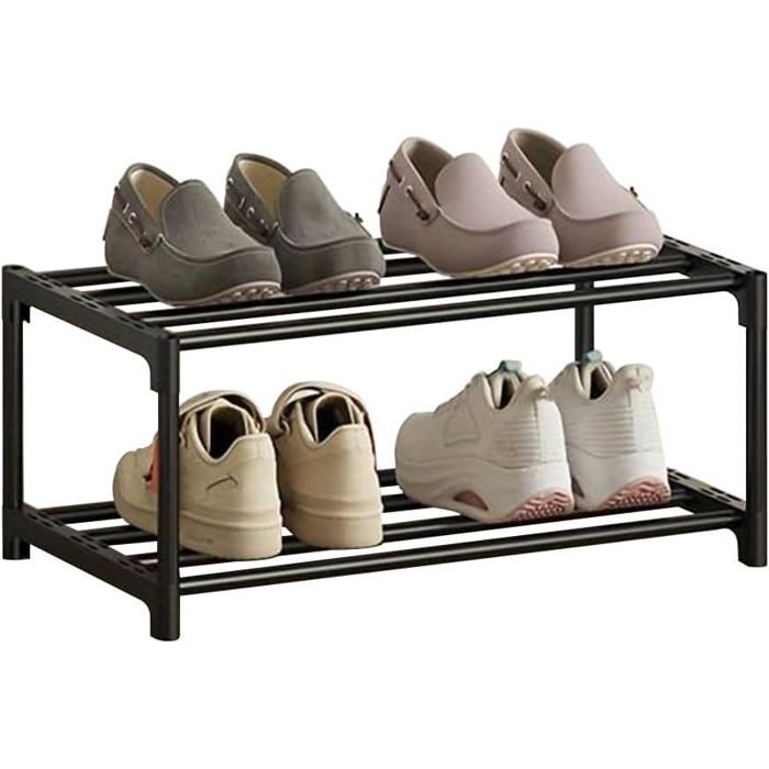 2 Tier Shoe Rack Small Shoe Rack Rustproof Coating Shoe Rack Suitable for Dormitory Rental House Balcony Hallway Assembly