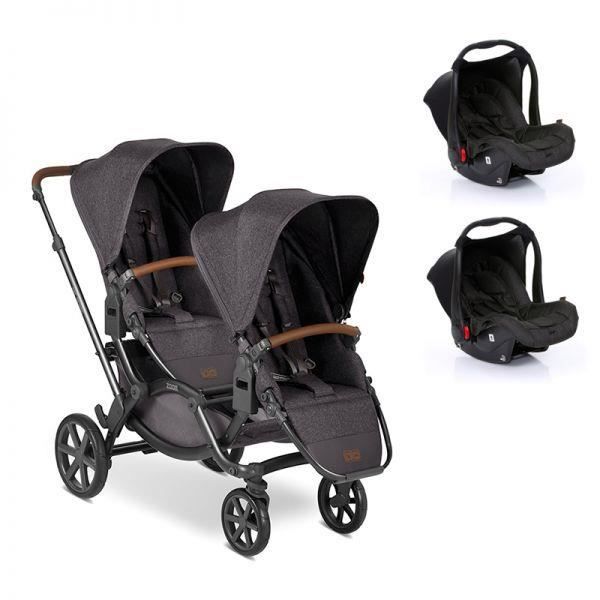Poussette double volutive ABC Design Zoom Street 2 Coques Hazel