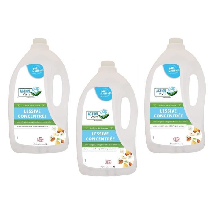 ACTION VERTE Lot De 3 Bidons 5 L Lessive Liquide Concentr e 142 Lavages action-verte-lot-de-3-bidons-5-l-lessive-liquide-concentr-e-142-lavages