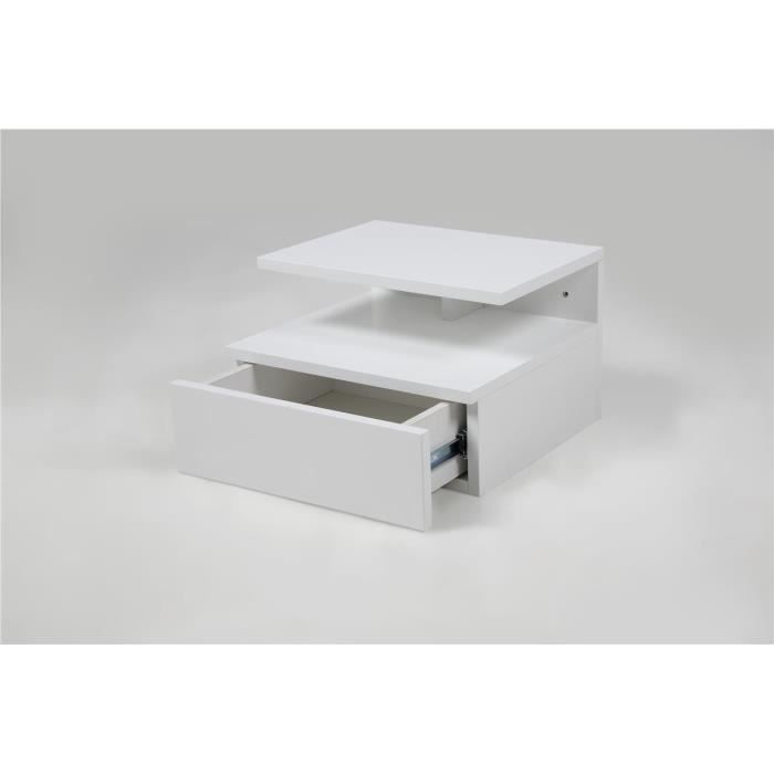 Table De Nuit A Suspendre Ashlan En Bois Blanc Laque Achat