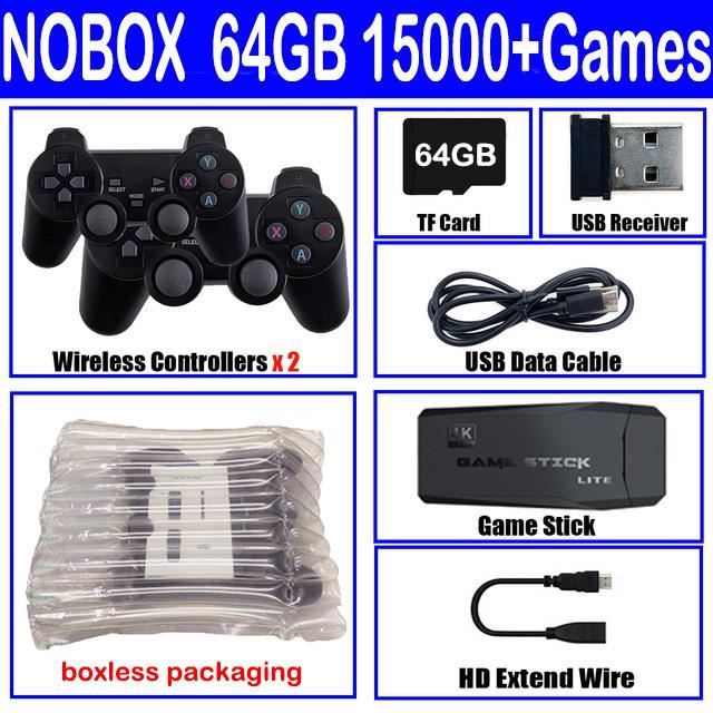 Console De Jeu Rétro Sans Fil M8 PRO - 64 Go, 20 000+ Jeux Intégrés, Sortie HDMI 4K, 2 Manettes Sans Fil 2.4G, Plug And Play Pour TV - 7