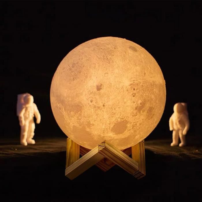 Veilleuse Lune Lampe 8-20cm 3D Lumière LED De Nuit Table Base Maison Décor NEUF 