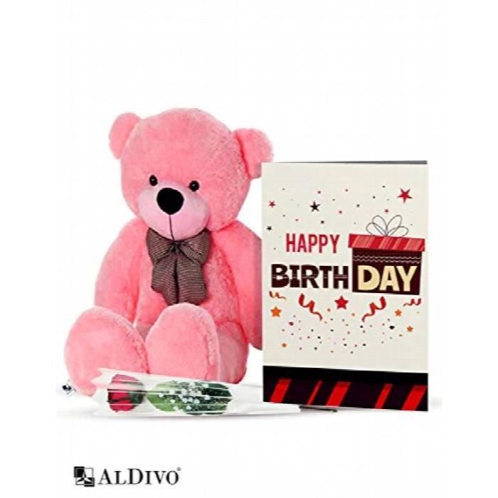 Poupon W4jg3 Cadeaux De Joyeux Anniversaire De Nounours Fleur D Anniversaire Et Carte De Voeux D Anniversaire Mkd104 Cdiscount Beaux Arts Et Loisirs Creatifs
