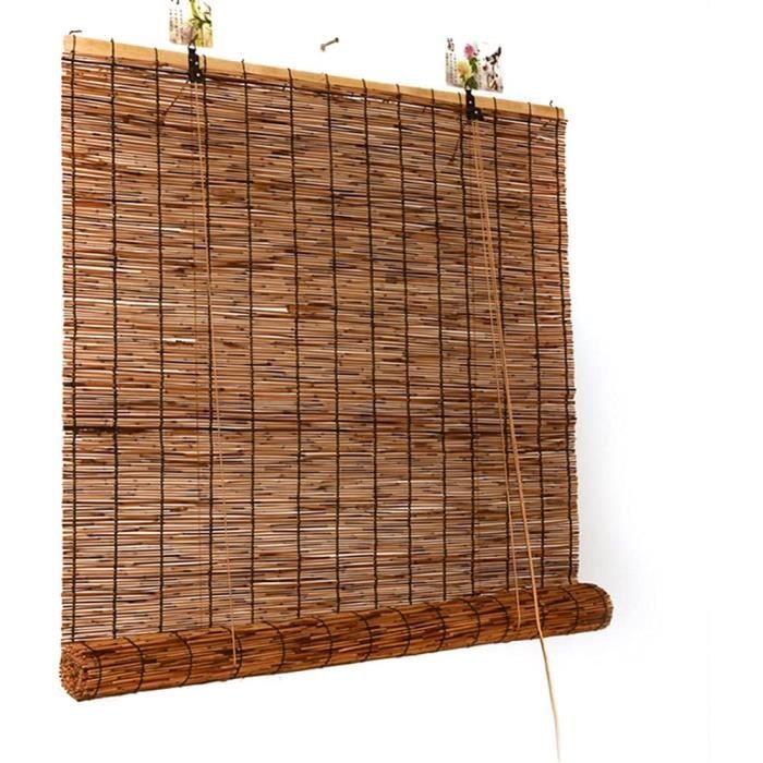 Store Bambou Naturel Enrouleur 130x130 Cm – Rideau De Roseau Tissé Main Pour Intérieur Et Extérieur