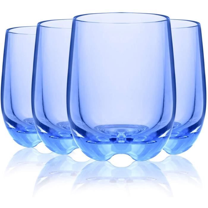 Lot De 10 Verres à Vin En Plastique 400 Ml - Sans BPA - Incassables Pour Camping, Piscine & Fêtes