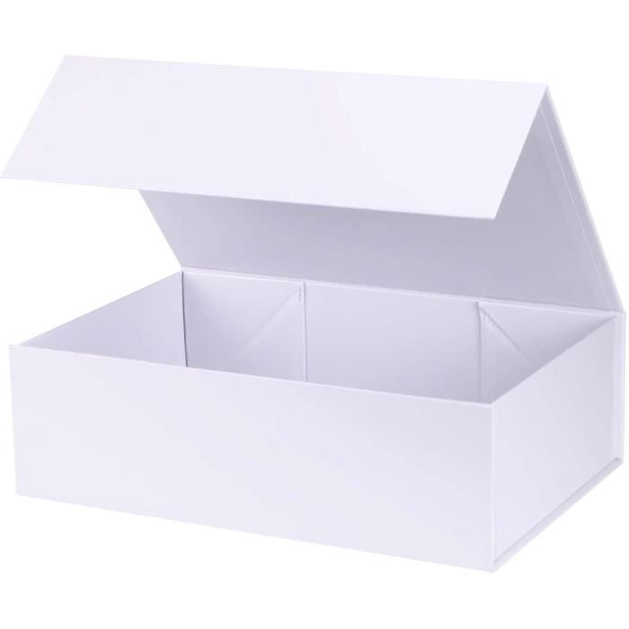 Boîte-cadeau blanc avec magnétique couvercle, 35.5 x 23.8 x 11 cm