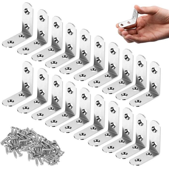 Équerre De Fixation,40X40Mm 20 Pcs Équerre Angle En Acier Inoxydable ...