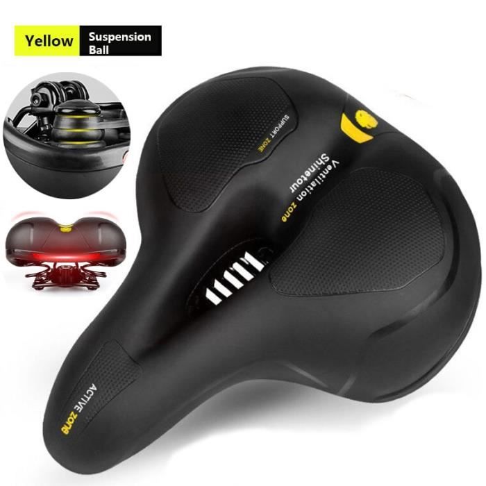 Selle Ergonomique Noir Orange Selle De Vélo De Montagne De Couleur Noir Orange, Creuse, Douce Et Respirante, Tapis De Siège Avant De Vélo De Route Et De Ville, Pièces De Vélo