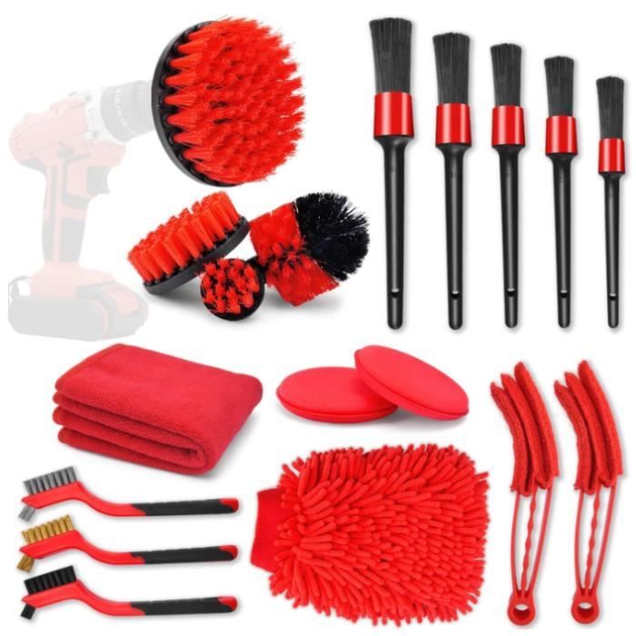 Set De 6 Brosses Pour Perceuse YIHATA – Nettoyage Voiture, Salle De Bain – Blanc