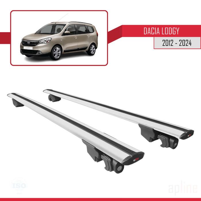 Compatible avec Dacia Lodgy 2012-2024 HOOK Barres de Toit Railing Porte-Bagages de voiture Avec verrouillable Alu GRIS