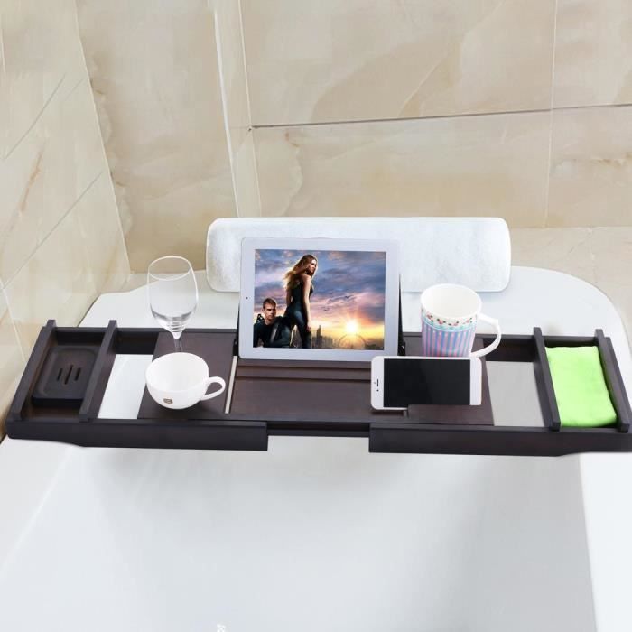 Pont De Baignoire Extensible En Bambou Plateau De Baignoire Rangement Pour La Sdb Tablette Porte Savons Livre Noir Achat Vente Porte Accessoire Pont De Baignoire Extensibl Cdiscount