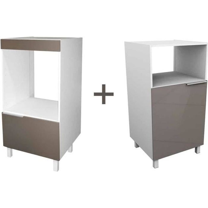 Colonne Caisson Meuble De Four Et Micro Onde 60cm Taupe