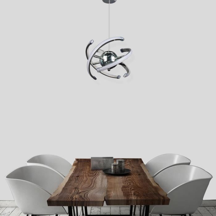 Plafonnier en métal et pvc Argenté / Chromé 45 cm Acht | Maisons du Monde