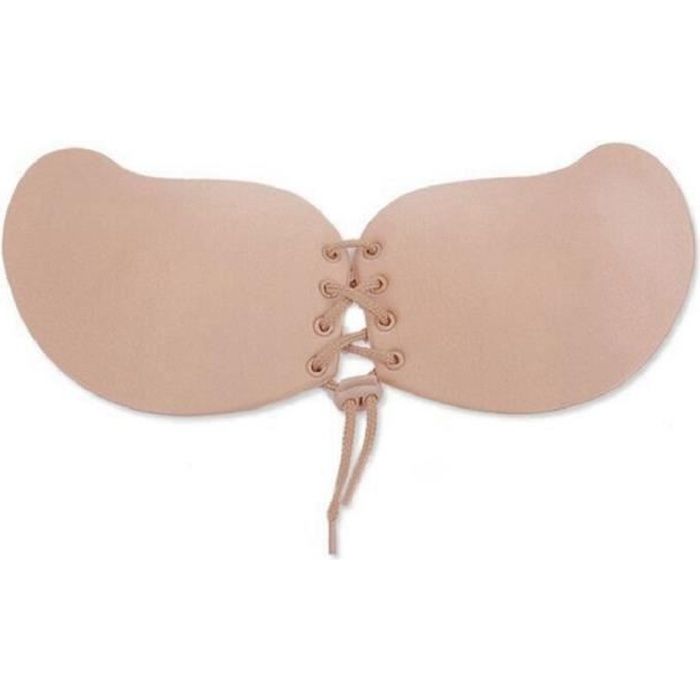 Soutien gorge adh sif bonnets C beige sans bretelles la age