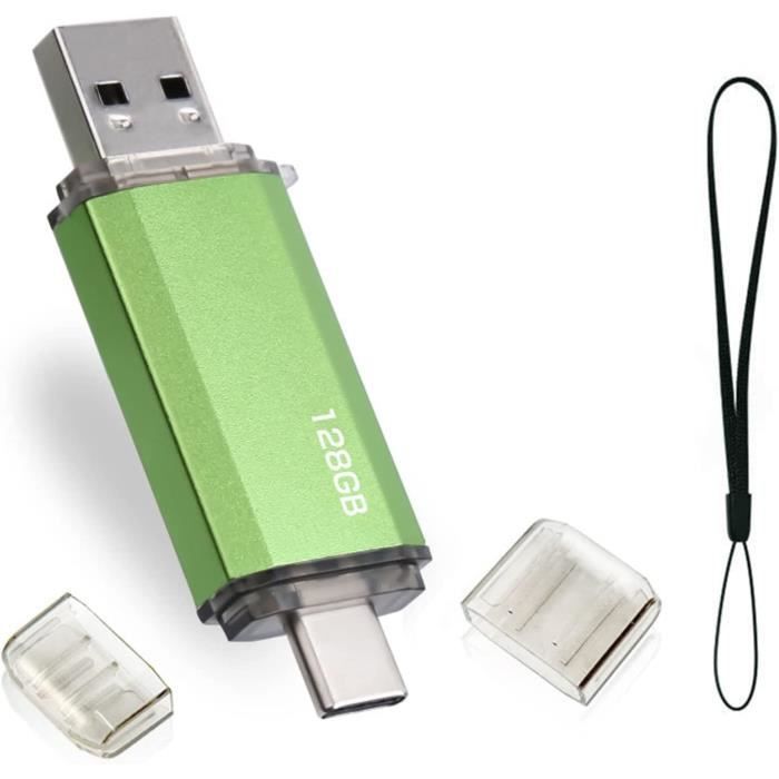 KOOTION Clé USB C 128 Go Cle USB 2.0 Type C 128 Go 2 en 1 Clef USB 128GB  OTG Mémoire Stick (USB 2.0+USB Type C, Noir)