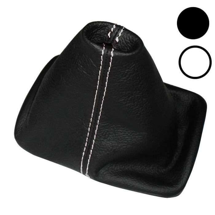 AERZETIX Soufflet de Levier de Vitesse en 100/% Cuir v/éritable Coutures Blanches