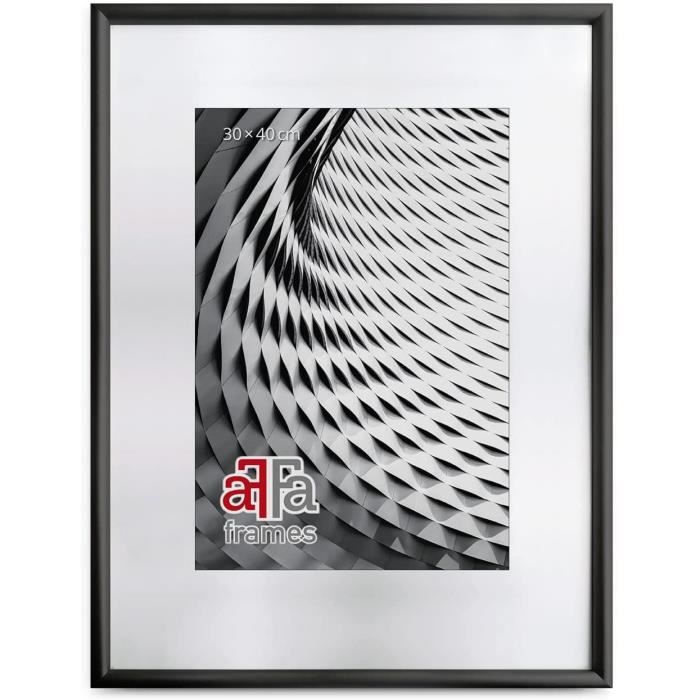 aFFa frames Cadre Photo En Bois Pour Doigts | Format Rectangulaire Avec Façade En Verre Acrylique (Plexiglas), Noir, 40x60 cm