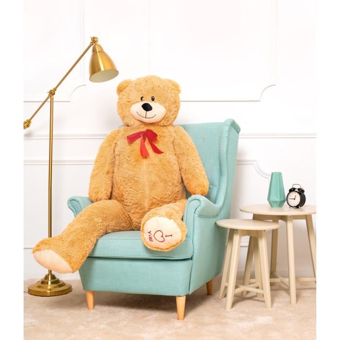 DEAR BEAR Ours en Peluche g ante XXL Amor 160 cm beige Cdiscount