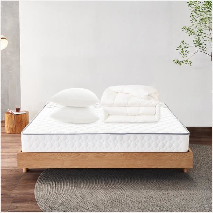 Luxe Pack matelas mémoire de forme 140x190 cm Memo HR + 1 couette 240x220 + 2 oreillers 60x60