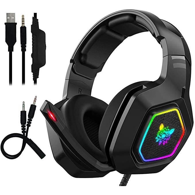 Micro Casque Gaming PS4 - FAGORY Casque Gaming Switch avec Micro Anti Bruit  Casque Gamer Filaire LED Lampe Stéréo Bass Microphone Ré - Cdiscount  Informatique