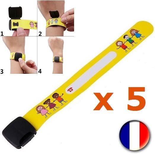 X 5 Bracelet D' Identification Enfant Bébé Plastique Robuste Réglable