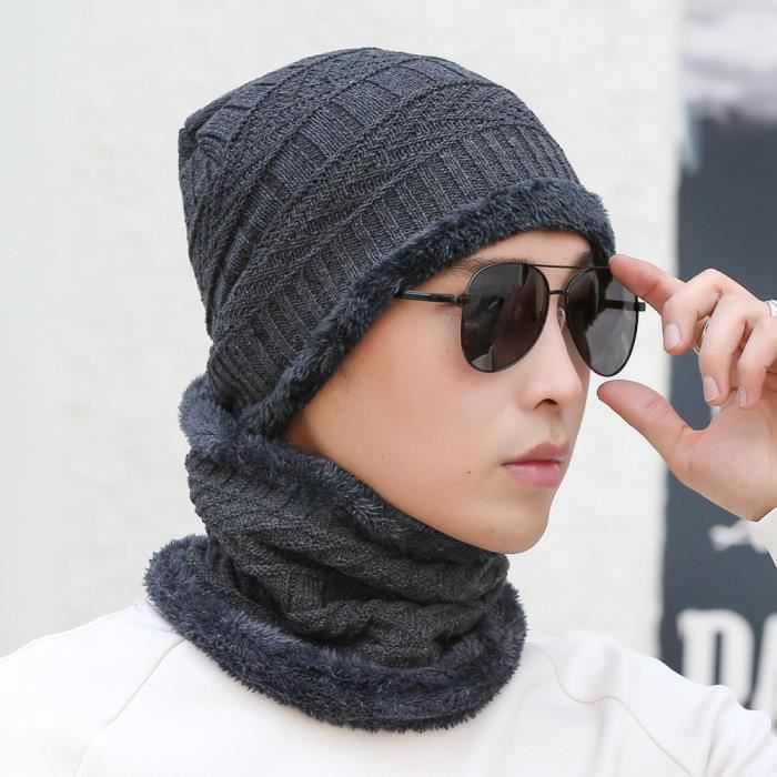 PIOZAED Bonnet D'hiver à Popon Chaud Et Confortable En Tricot Avec Doublure En Polaire Pour